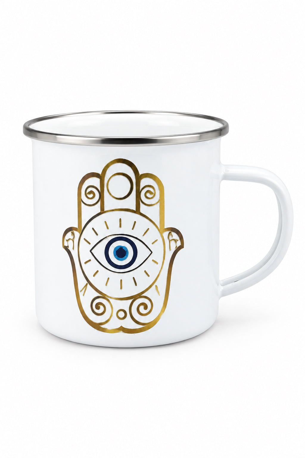 Golden Hamza Hand Enamel Mug - 12oz