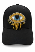 Glamorous Beads & Crystal Paved Evil Eye Hat