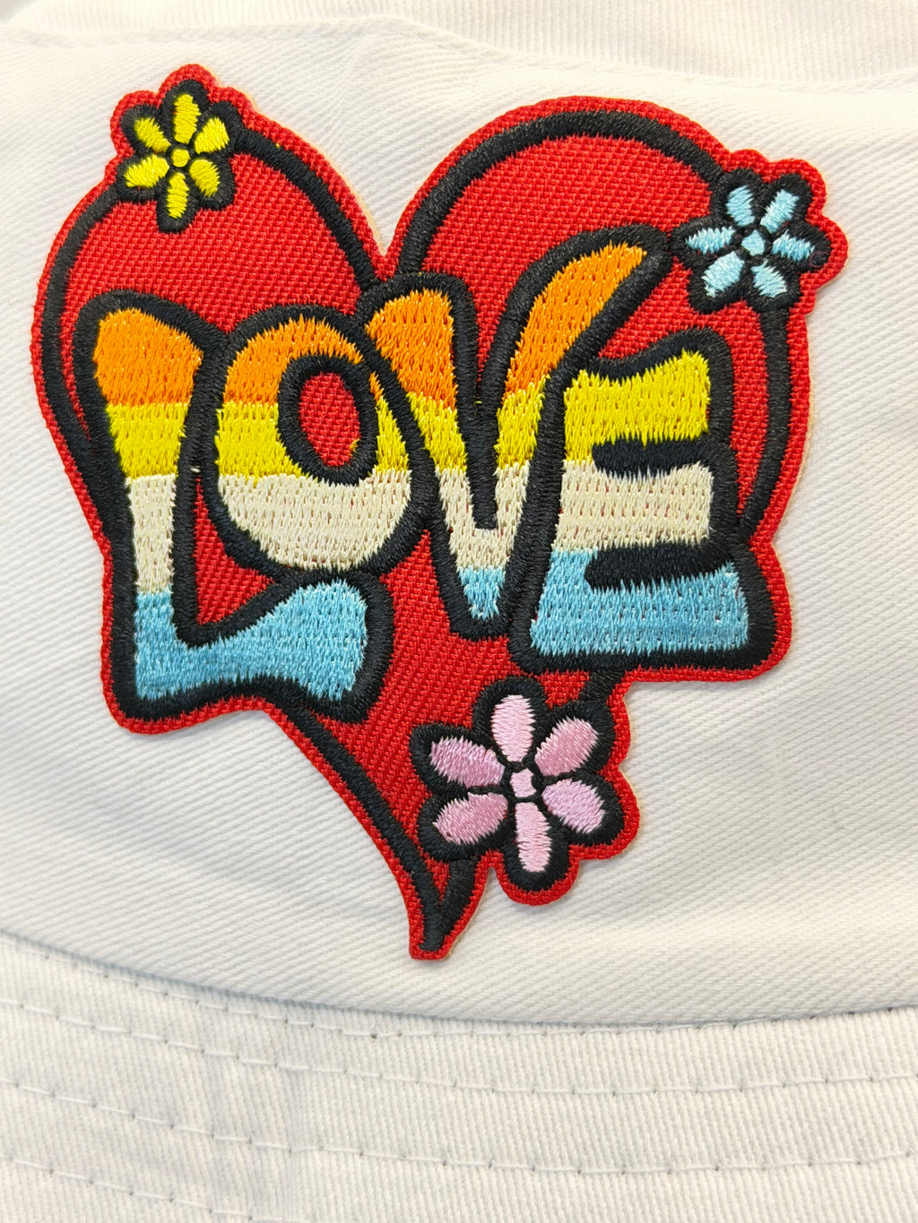 Embroidered Love Heart Bucket Hat