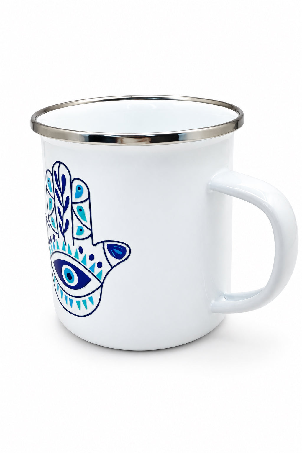Blue Hamza Hand Enamel Mug - 12oz