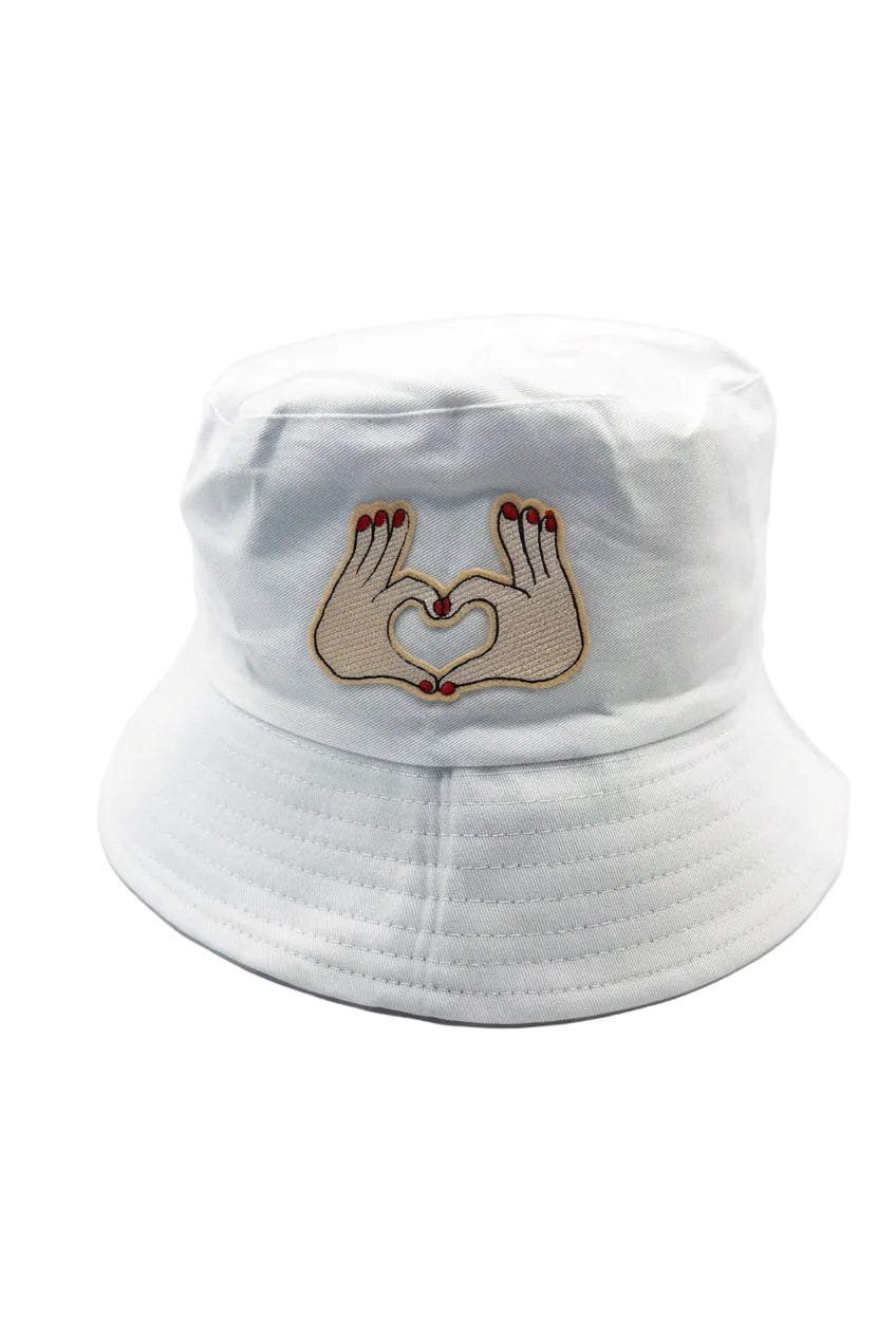 Embroidered Love Hands Bucket Hat