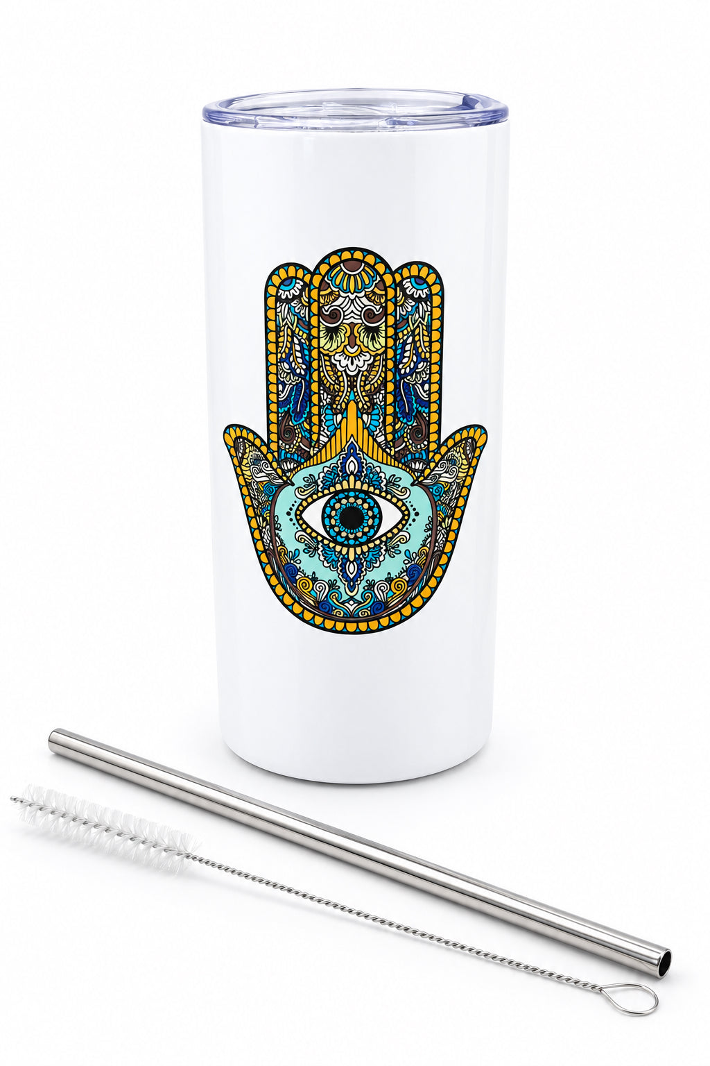 Blue Hamsa Hand Medium Tumble Thermal Cup (12oz)