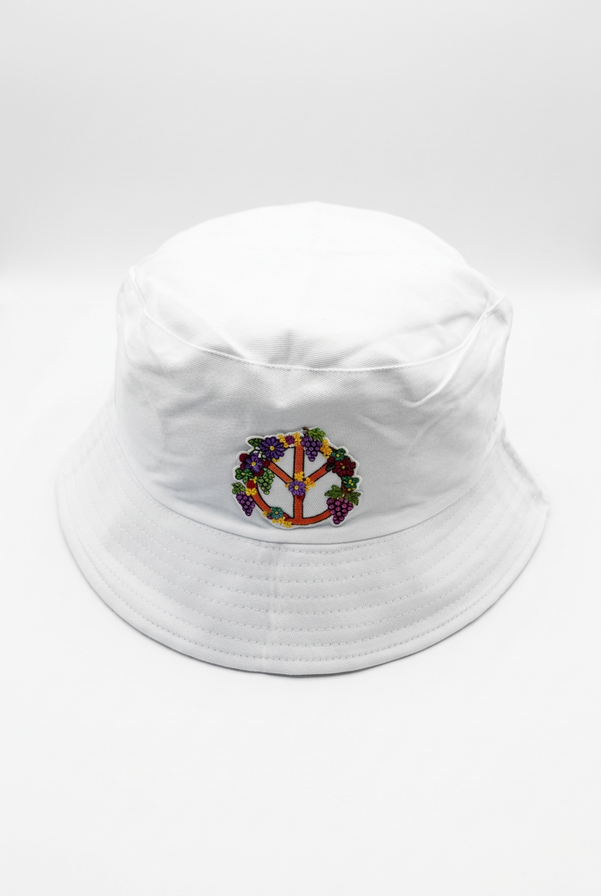 Embroidered Peace & Love Bucket Hat