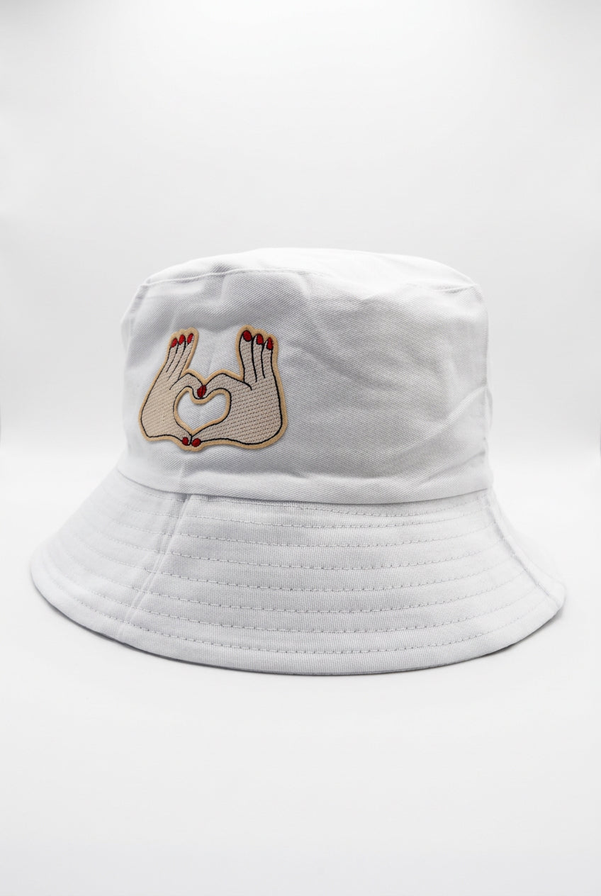 Embroidered Love Hands Bucket Hat