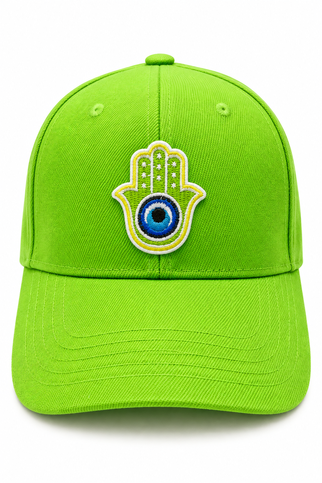 Lime Green Hamsa Hand Cap